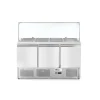Arktic Saladette met 3 deuren en glazen vitrine 380L