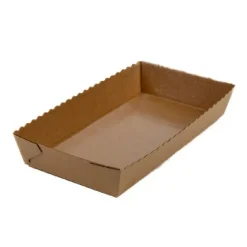 Bakvorm Karton Rechthoek Bruin 21x10x3,5cm (per stuk)