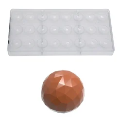 Bonbonvorm Chocolate World Bol Facet (24x) 25x12mm