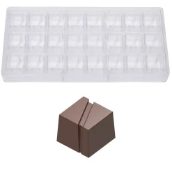 Bonbonvorm Chocolate World Kubus met Streep (24x) 25mm