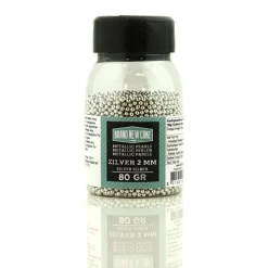 BrandNewCake Suikerparels Metallic Zilver 2mm 80gr.