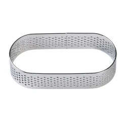 BrandNewCake Taartring RVS Ovaal Geperforeerd 8x3,5x2cm