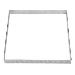 BrandNewCake Taartring RVS Vierkant Geperforeerd 20x2cm**
