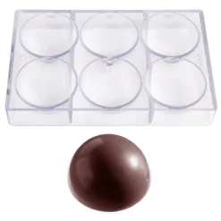 Chocolade Holvorm Chocolate World Halve Bol (6x) Ø80mm