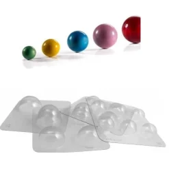 Chocolade Holvormen halve bol set/16 (Ø5 t/m Ø9cm)