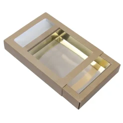 Chocoladeletterdoos GK7 Kraft / Goud 26st