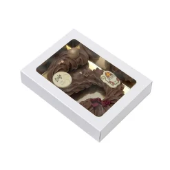 Chocoladeletterdoos Klein GK1 Wit / Goud 3st