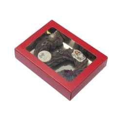 Chocoladeletterdoos Klein GK1 Rood / Goud 3st