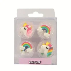 Culpitt Suikerdecoratie Unicorn en Regenboog 12st.