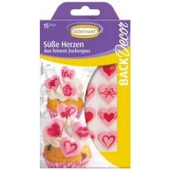 Günthart Suikerdecoratie Hartjes Met Opdruk 15st.