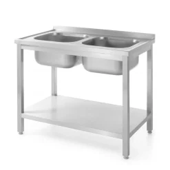 Hendi Dubbele gootsteen met schap - 700mm 1000x700x(H)850mm