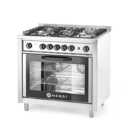 Hendi Gasfornuis - 5 pits met elektrische oven