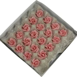 Marsepein rozen 5 blads 35mm 20 stuks, Roze Luxe