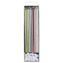 PME Taartkaarsjes Kleurmix Extra Lang (15cm) Set/16