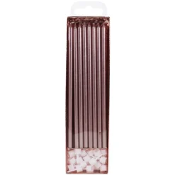 PME Taartkaarsjes Rose Goud Extra Lang (15cm) Set/16