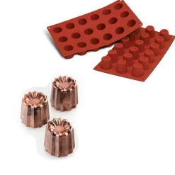Silikomart Siliconen Bakvorm Mini Bordelais (18x) Ø3,5x3,5cm
