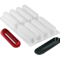 Silikomart Siliconen Vorm Eclair (8) 13,5x2,8cm + Uitsteker