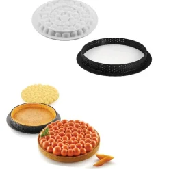 Silikomart Siliconenvorm & Taartring Set Bubble Ø19cm