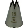 Spuitmondje gekarteld 6 Tands RVS 15mm