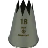 Spuitmondje gekarteld 8 Tands RVS 18mm