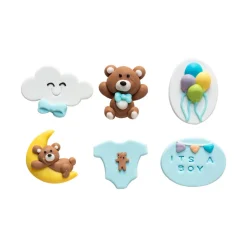 Suikerdecoratie Baby Blauw 4cm 6st.