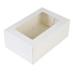 Taartdoos met venster 24x16x9cm. Wit 50st