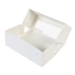 Taartdoos met venster 26x12x7cm. Wit 3st