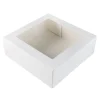 Taartdoos met venster 26x26x9cm. Wit 3st