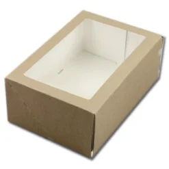 Taartdoos met venster 24x16x9cm. Kraft 3st