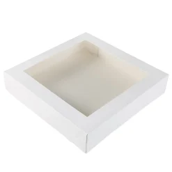 Taartdoos met venster 30x30x6cm. Wit 50st