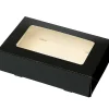 Taartdoos met venster 19x12,5x5cm. Zwart 3st
