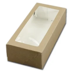 Taartdoos met venster 26x12x7cm. Kraft 3st