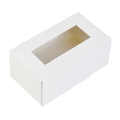 Taartdoos met venster 12x7x5cm. Wit 3st