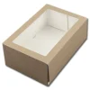 Taartdoos met venster 21x14x9cm. Kraft 50st