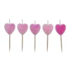 Taartkaarsjes Hartjes Glitter 5st.