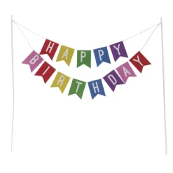 Taarttopper Happy Birthday Vlaggenlijn