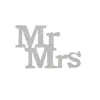 Taarttopper Mr & Mrs Kunststof Zilver 11cm 4st
